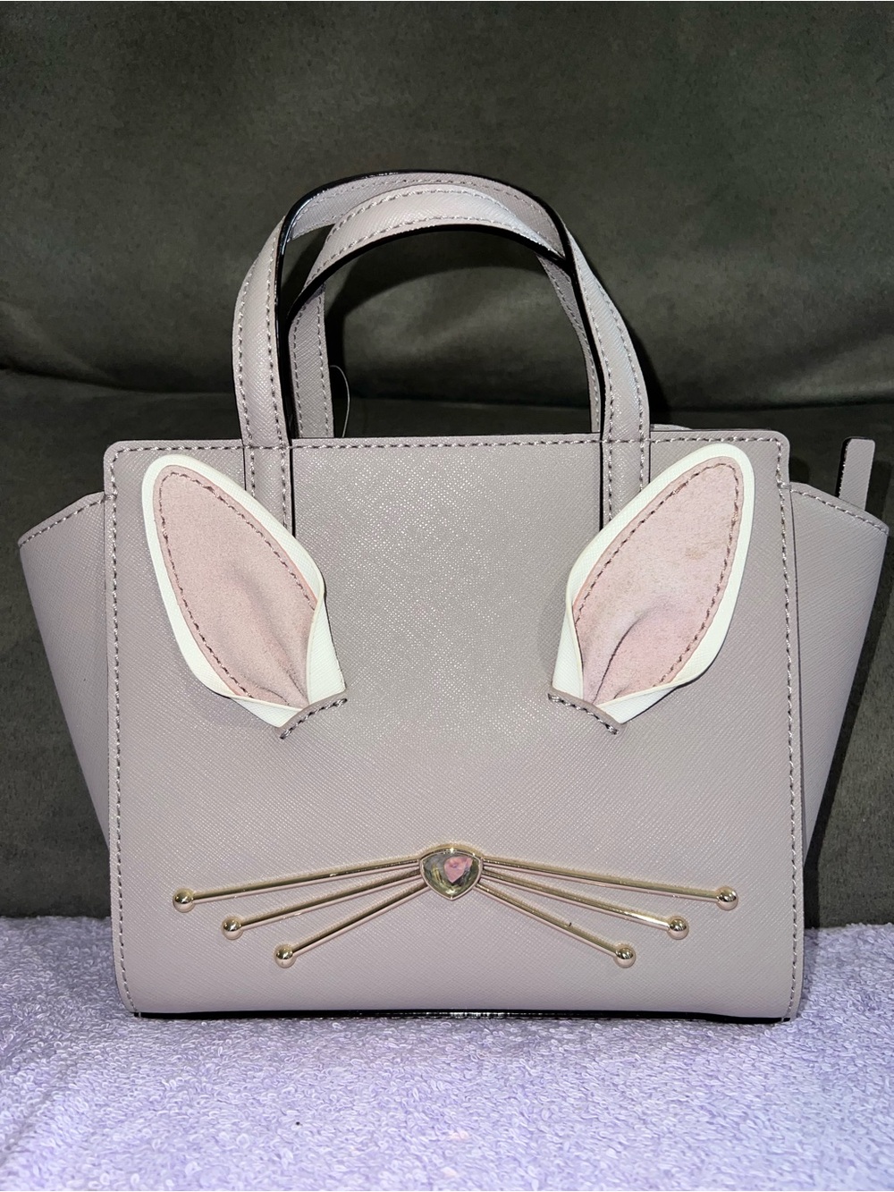 kate spade | rabbit mini hayden | Bunny Accent Satchel in Light Lavender - Picture 2 of 8